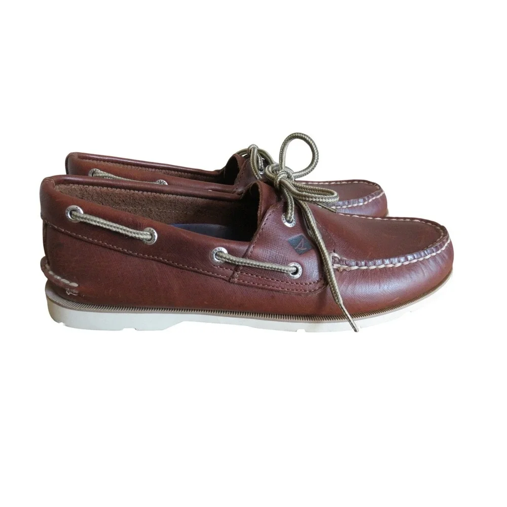 Sperry Top-Sider Mens Brown Leather Boat Shoes STS15003 Moc Toe Size 9.5M
